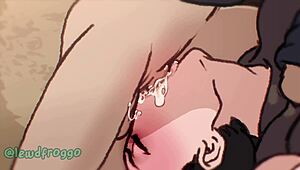 Is this soft girlfriend ready for deepthroat face fucking in hentai?