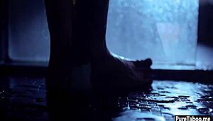 Slut teen 18+ got rough banged in a domination threesome sex