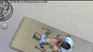 Cosplay animation with hentai game characters and cum scenes