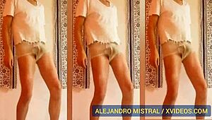 Alejandro Mistral Dances Again In White And Blue Underwear Close-Up