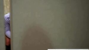 Two men in uniforms have hardcore sex on the office desk after getting donuts