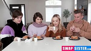 Stepbros swapped their stepsisters for a wild lesson. They bent over for a hot 4some swap!