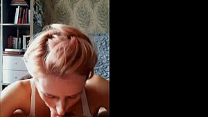 Beautiful russian milf sucked neighbors cock and swallowed