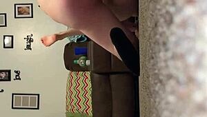 Sexy blonde amateur milf performs hardcore blowjob and fucking with intense passion