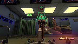 Citor3 3D VR Latex Nurses Pump Hard!