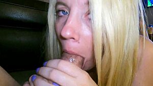 Blonde Milf Gives Intense POV Blowjob To Big Cock