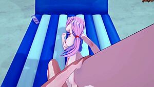 i'm fucking lala on the beach, cumming inside her petite body, ohh