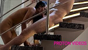 Fucking The Hot Japanese Girl On The Stairs!