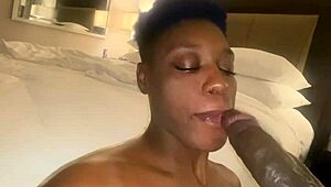 I watched this ebony girl deepthroat that big black cock, it was so hot