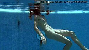 Irina from Russia shows her shaved body underwater!