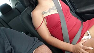 Mexican Wife Flashing Tits Publicly on Roadside