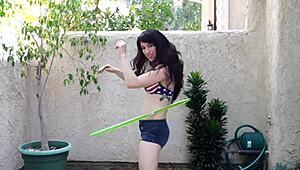 Trixx The Fitness Girl Tries Hooping