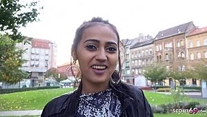 German Scout Tricks Shy Latina Emma Sweet to Fuck at Fake Model Job