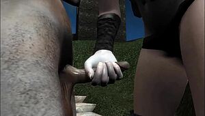 Lady, why surrender so easily to a 3D goblin monster?