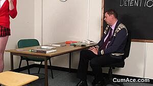 Feisty looker gets a huge cum load on her face 😈