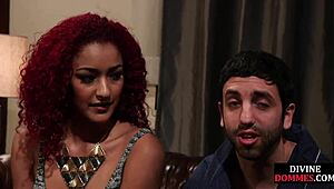 black redhead cucks her pathetic boyfriend then spits the cum