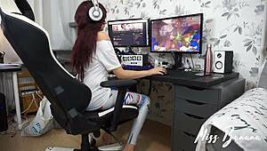 d va having a quickie with big cock while gaming, miss banana