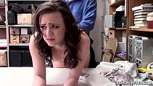 Dark Haired Teen Gets Doggystyle from LP Officer