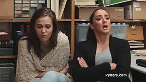 Security Guard Bangs Two Hard in Office Group Action