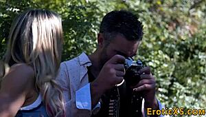 Blonde Babe With Voluptuous Figure Enjoys Relaxing Touch In High Definition Setting