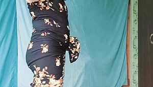 The hot blonde gay guy in a milf dress, youtuber crossdresserkitty, rides a twink with passion.