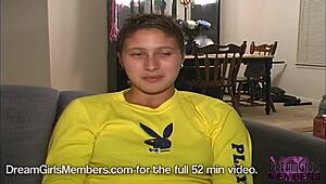 Short-haired Jillian stepped into her first casting shoot, nervous but eager for dirty talk.