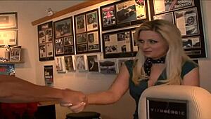 oh fuck, the club manager milf gets a huge facial cumshot!