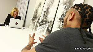 Mature Office Lady Sara Jay with Monster Cock