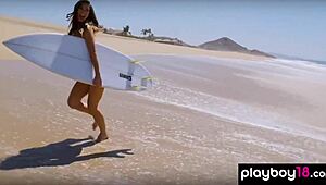 Stunning All Natural Gia Ramey Enjoys Naked Activities At The Beach