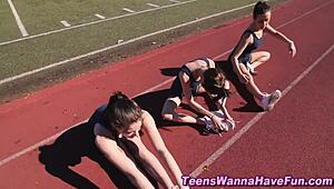 Finger fuck that teen 18+ lez at the party?