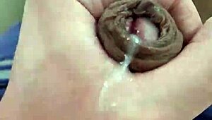 Young guy with big dick masturbating and cumming