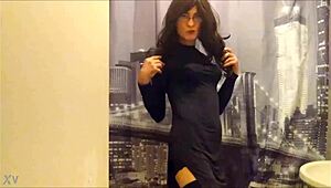 lady in black crossdressing looks stunning! 🖤