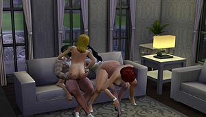 the sims 4 - introduced to my new family orgy