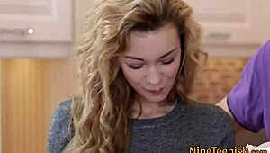 Flat Teenager Takes Cum with Intense Desire