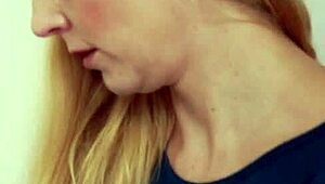 Sexy Blonde Teases in Waiting Room with Sheer Panties