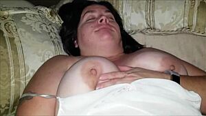 Sexy bbw plays in panties and toys with cum.