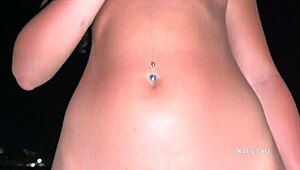 Completely Naked Walk on Public Waterfront with Pierced Nipples