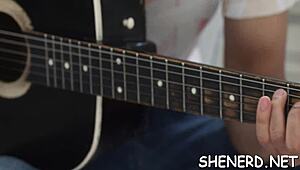 rough fucking of tight teen pussy with glasses