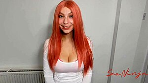 Housekeeper Tricked into Contract to Give Blowjob and Take Creampie with Blue Eyes Staring