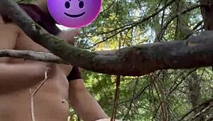 Horny Amateur Couple Fucking Outdoors Doggy On Public Trail