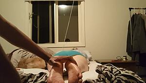 Massage leads to cum on feet with big black cock