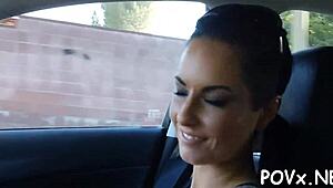 erected pecker slides into hairless twat with ease