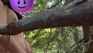 Horny Amateur Couple Fucking Outdoors Doggy On Public Trail