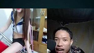 Vietnamese girl bent over for intense doggystyle pounding on chair