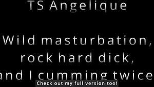 Ts Angelique performs bold webcam masturbation show.
