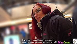 hey, watch this amateur redhead suck and fuck for free shopping!