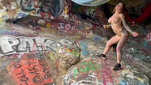 blowjob and wild fun in a cave with felicity feline