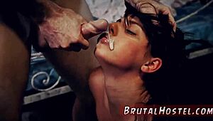 Ebony girl dominates and fucks guy while Latina teen Gina Valentina watches