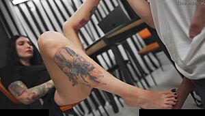 he says, 'i worship your beautiful pink feet' while licking them