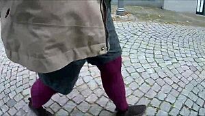 discover the allure of stockings in outdoor public settings